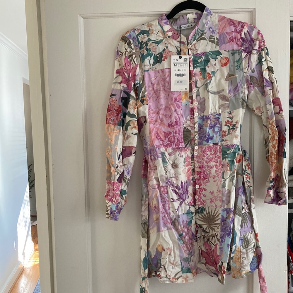 Zara Floral Button Up Dress